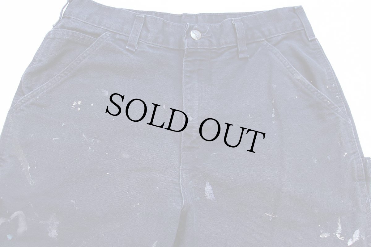 画像4: メキシコ製 carharttカーハート ペンキ飛び ダック地 ペインターパンツ ミッドナイト W30 L32★A (4)