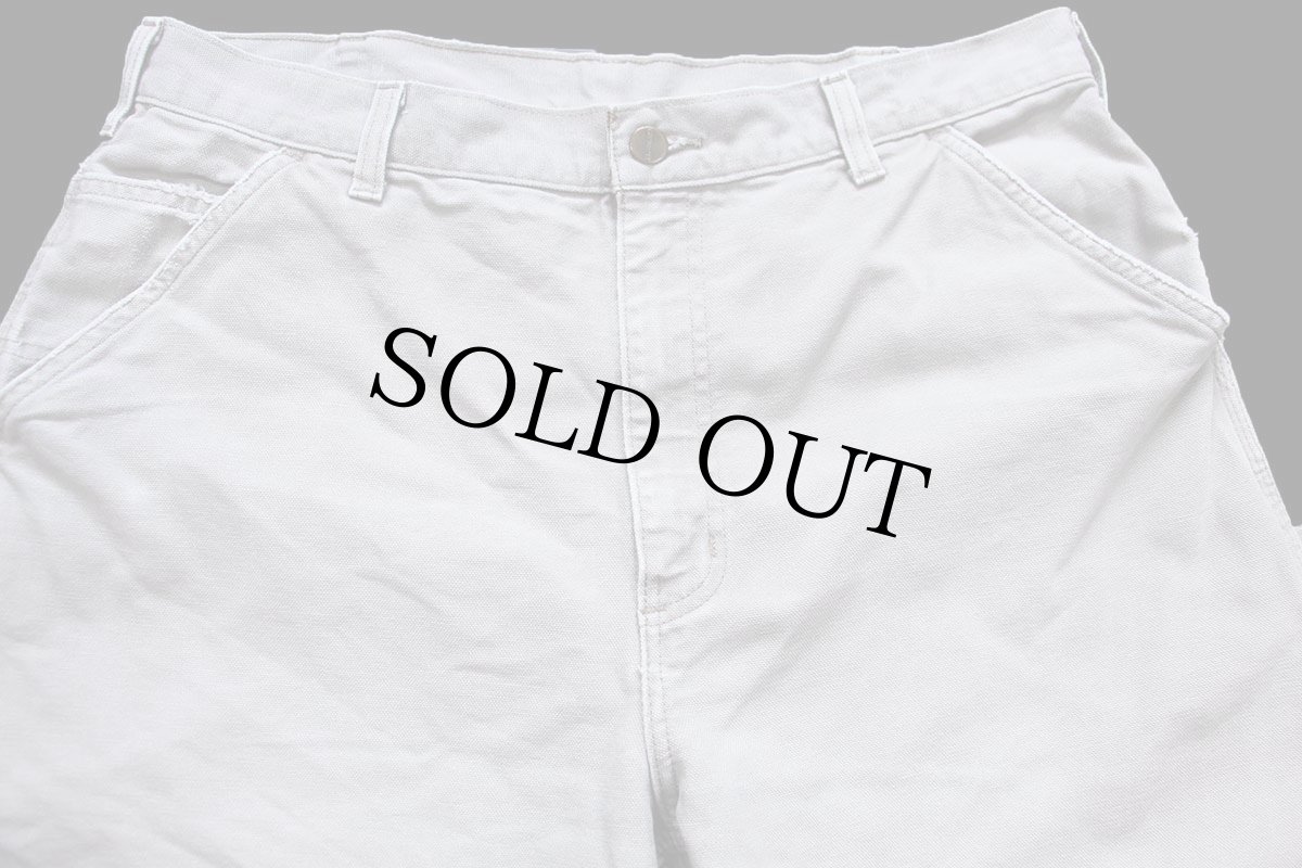 画像4: carharttカーハート ダメージ ダック地 ペインターパンツ グレー W36 L34 (4)