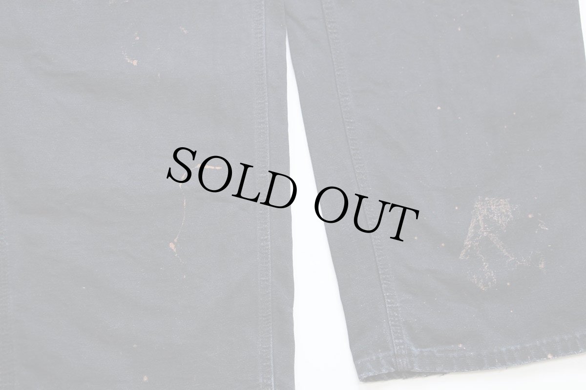 画像7: 00s メキシコ製 carharttカーハート ブリーチ飛び ダック地 ペインターパンツ 黒 W40 L32 (7)