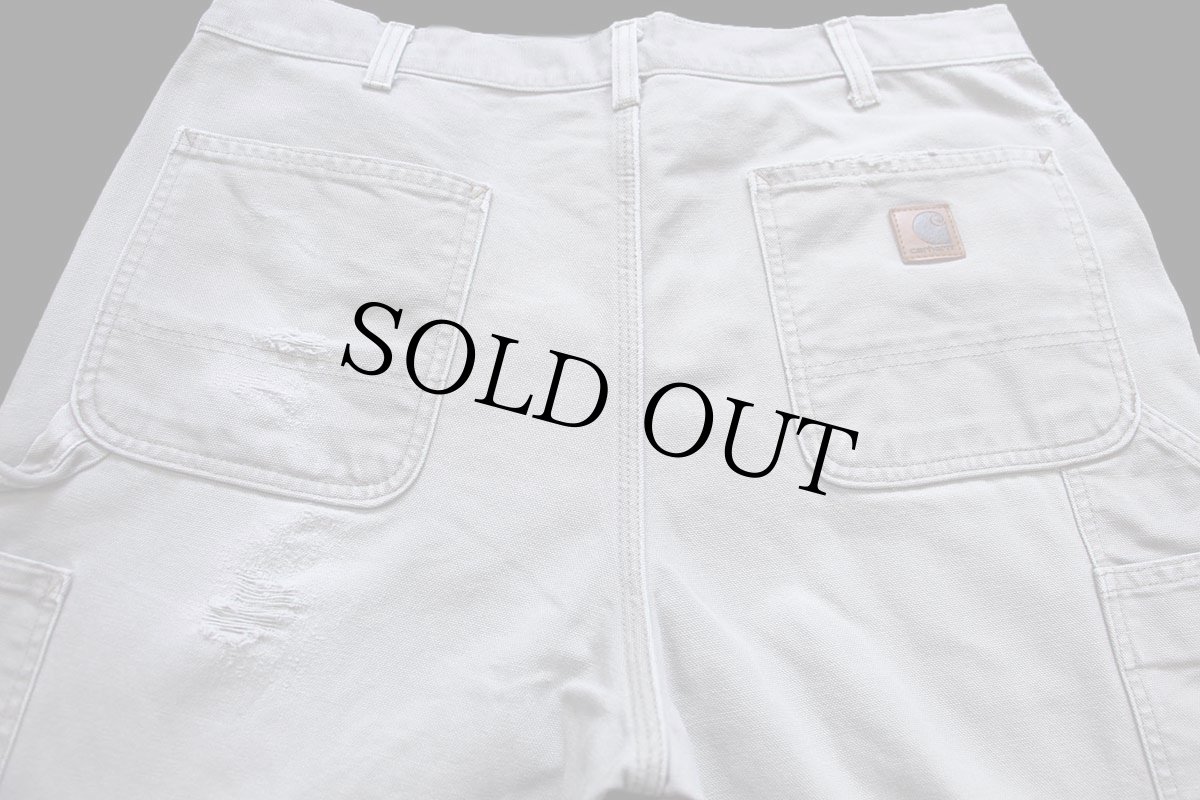 画像5: carharttカーハート ダメージ ダック地 ペインターパンツ グレー W36 L34 (5)