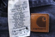 画像6: メキシコ製 carharttカーハート ペンキ飛び ダック地 ペインターパンツ ミッドナイト フェード W34 L30★E (6)