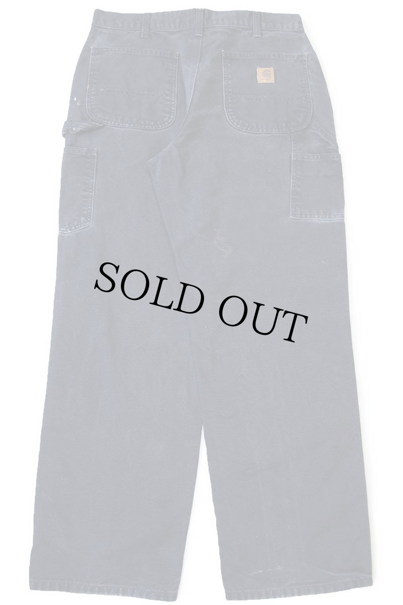 画像3: carharttカーハート ペンキ飛び ダック地 ペインターパンツ 黒 フェード W34 L32 (3)