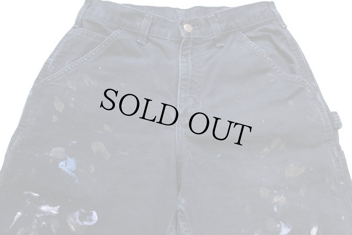 画像4: メキシコ製 carharttカーハート ペンキ飛び ダック地 ペインターパンツ 黒 W29 L30 (4)