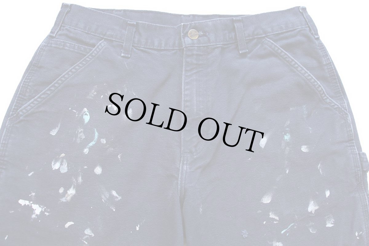 画像4: メキシコ製 carharttカーハート ペンキ飛び ダック地 ペインターパンツ ミッドナイト W34 L30★D (4)