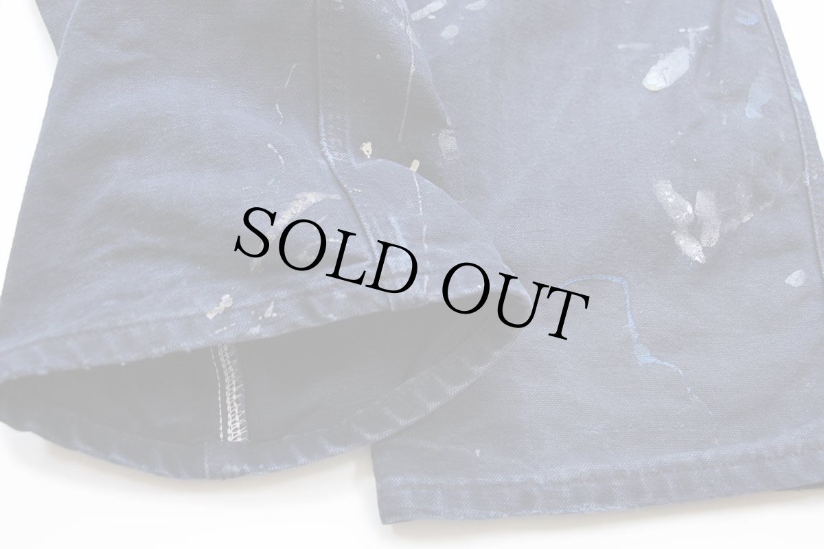 画像9: メキシコ製 carharttカーハート ペンキ飛び ダック地 ペインターパンツ ミッドナイト W30 L32★A (9)