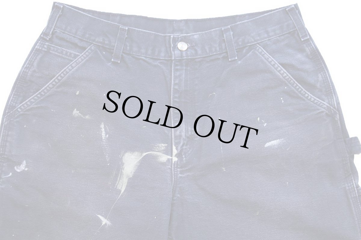 画像4: メキシコ製 carharttカーハート ペンキ飛び ダック地 ペインターパンツ ミッドナイト フェード W34 L30★E (4)