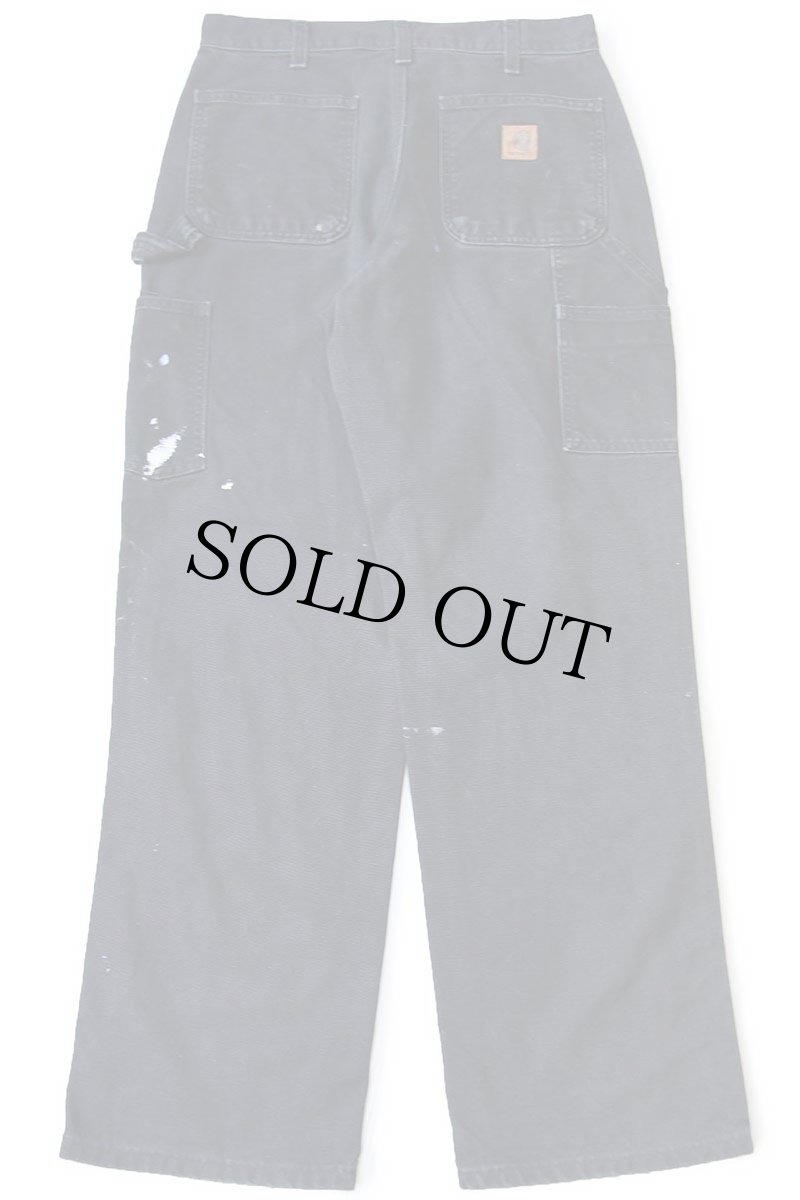 画像3: メキシコ製 carharttカーハート ペンキ飛び ダック地 ペインターパンツ 黒 W29 L30 (3)