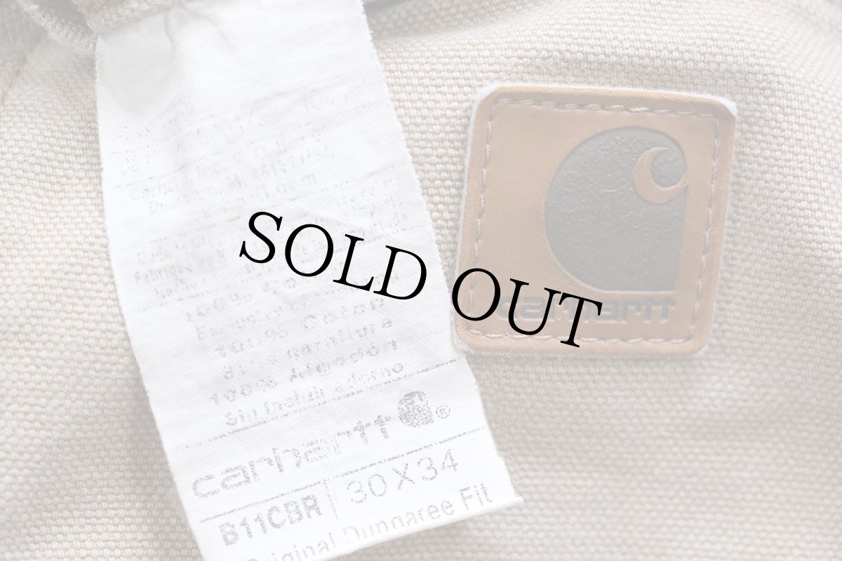 画像6: carharttカーハート ダメージ ダック地 ペインターパンツ グレーベージュ W30 L34 (6)