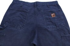 画像5: メキシコ製 carharttカーハート ペンキ飛び ダック地 ペインターパンツ ミッドナイト W34 L30★D (5)