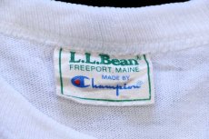 画像4: 80s USA製 L.L.Bean × Championチャンピオン 無地 目無し バインダーネック コットンTシャツ 白 L (4)