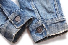 画像10: 60s USA製 LEVI'Sリーバイス 557 ダメージ リペア デニムジャケット★3rd (10)