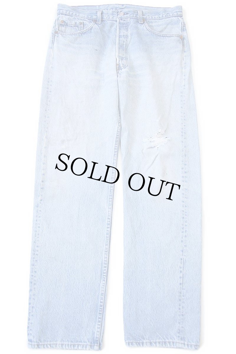 画像2: 90s USA製 Levi'sリーバイス 501 ダメージ デニムパンツ W35 L32★194 (2)