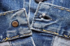 画像6: 60s USA製 LEVI'Sリーバイス 557 ダメージ リペア デニムジャケット★3rd (6)