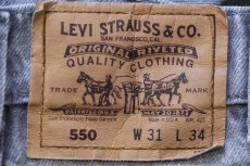 画像6: 90s USA製 Levi'sリーバイス 550 先染め グレー デニムパンツ W31 L34★15 (6)