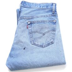 画像1: 90s USA製 Levi'sリーバイス 501 ダメージ デニムパンツ W35 L32★194 (1)