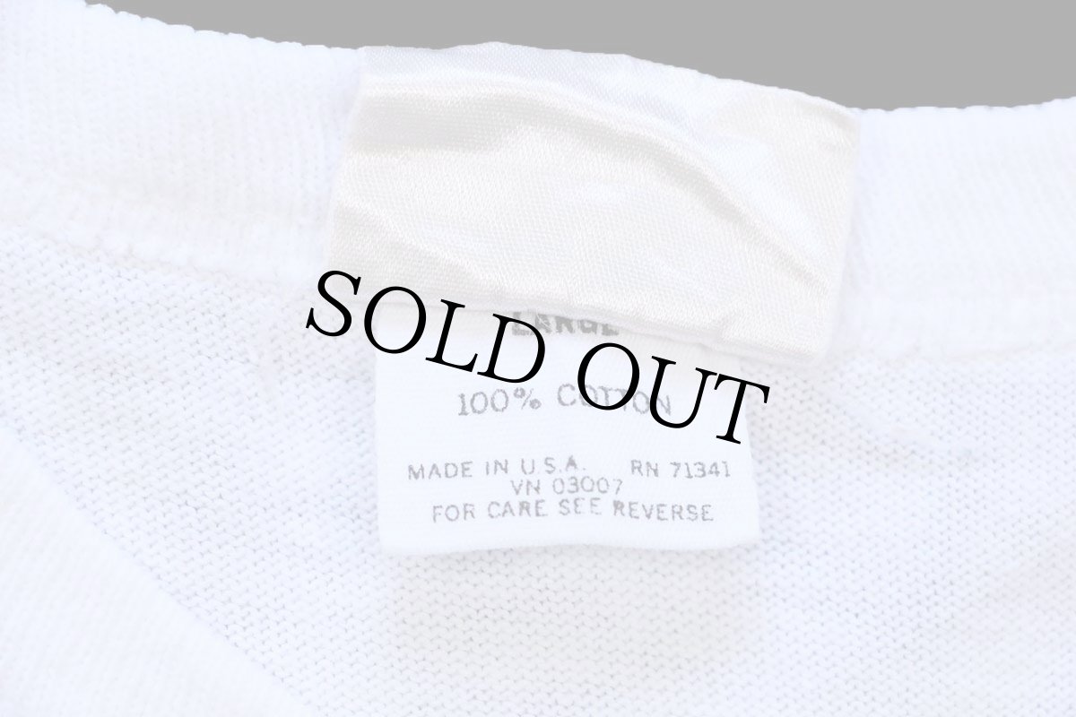画像5: 80s USA製 L.L.Bean × Championチャンピオン 無地 目無し バインダーネック コットンTシャツ 白 L (5)