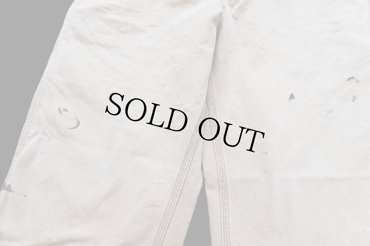 画像7: 00s USA製 carharttカーハート ペンキ飛び ダック地 ペインターパンツ ボロ 茶 フェード W34 L30 (7)