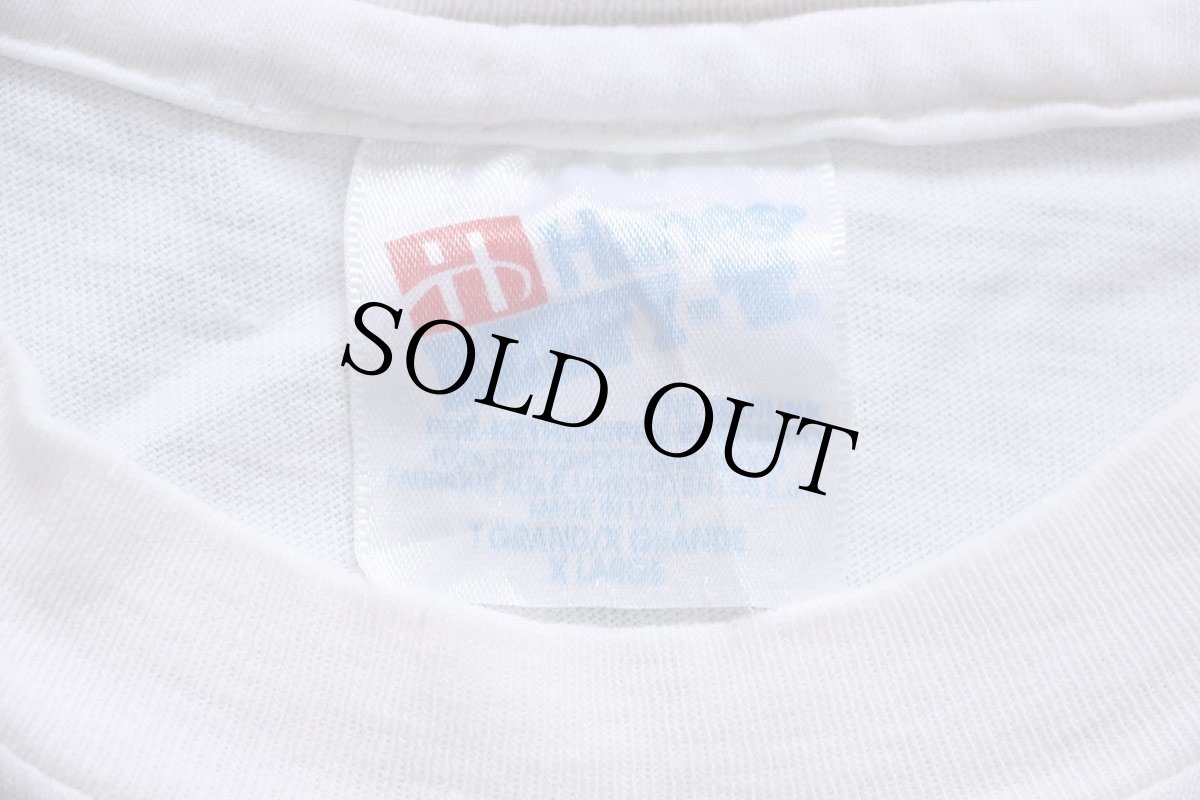 画像5: 90s USA製 Hanes Calvin and Hobbes カルビン ホッブス 両面プリント コットンTシャツ ボロ 白 XL (5)