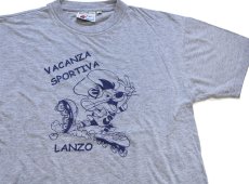 画像1: 90s Speedy Gonzales スピーディー ゴンザレス ローラースケート 染み込みプリント コットンTシャツ 杢グレー (1)