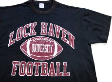 画像1: 00s USA製 RUSSELLラッセル LOCK HAVEN UNIVERSITY FOOTBALL アメフト Tシャツ 黒 L (1)