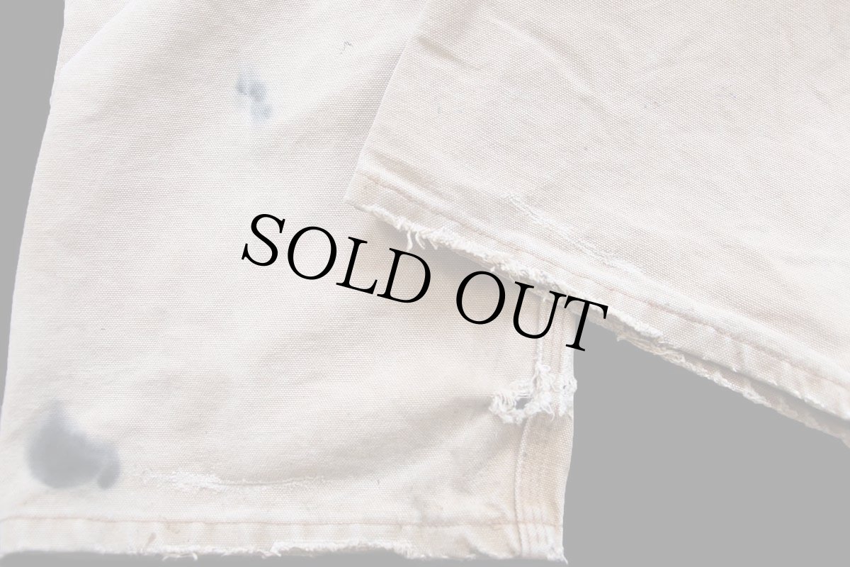 画像8: 00s USA製 carharttカーハート ペンキ飛び ダック地 ペインターパンツ ボロ 茶 フェード W34 L30 (8)