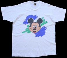 画像2: 90s Disneyディズニー ミッキー マウス コットンTシャツ 白 XL (2)