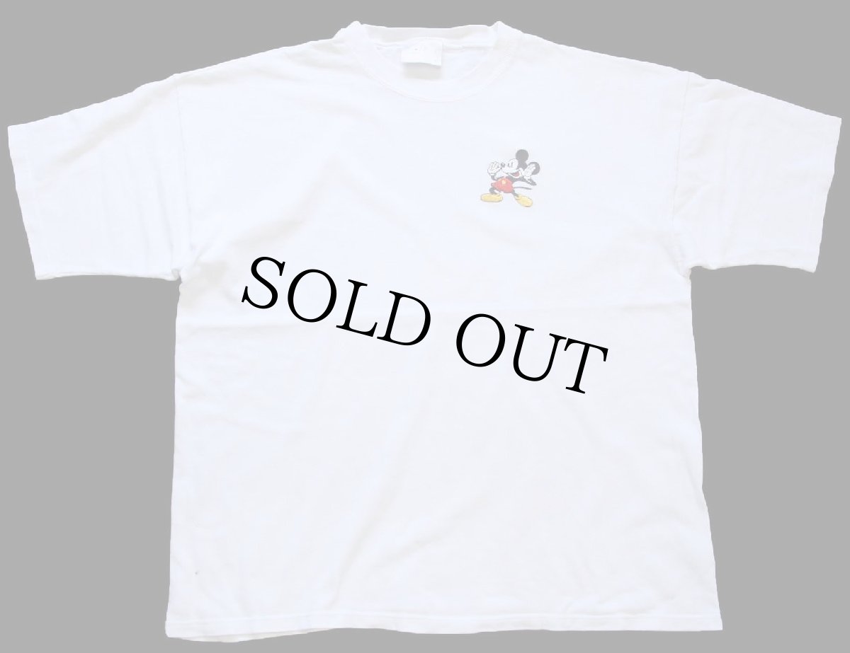 画像2: 90s USA製 ミッキー マウス パッチ&バックプリント コットンTシャツ 白 XL (2)