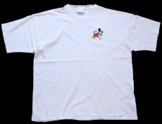 画像2: 90s USA製 ミッキー マウス パッチ&バックプリント コットンTシャツ 白 XL (2)