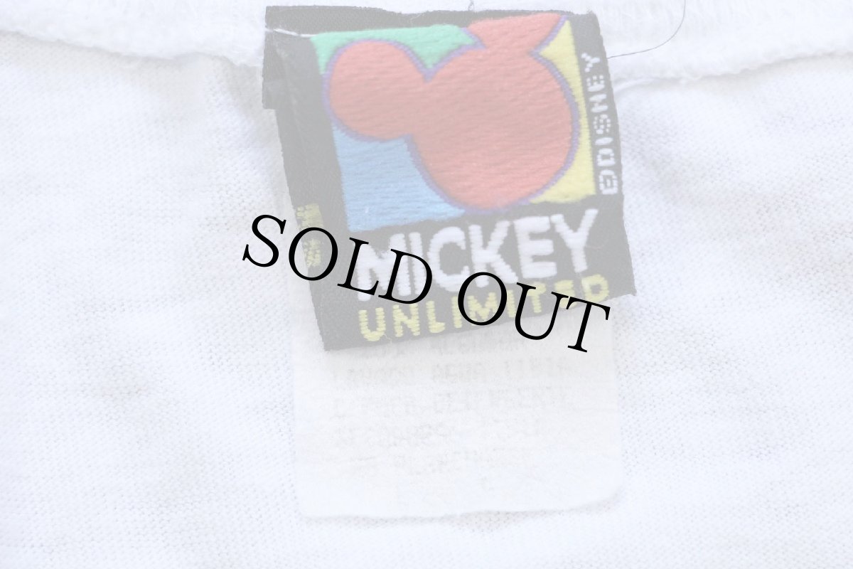 画像4: 00s DISNEYディズニー ミッキー マウス ドナルドダック グーフィー 両面プリント コットンTシャツ 白 (4)