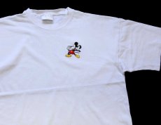 画像3: 90s USA製 ミッキー マウス パッチ&バックプリント コットンTシャツ 白 XL (3)