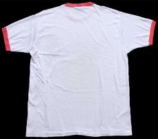 画像3: 90s USA製 Castrol JAGUAR Le mans 91 チェッカーフラッグ リンガーTシャツ 白×赤 XL (3)