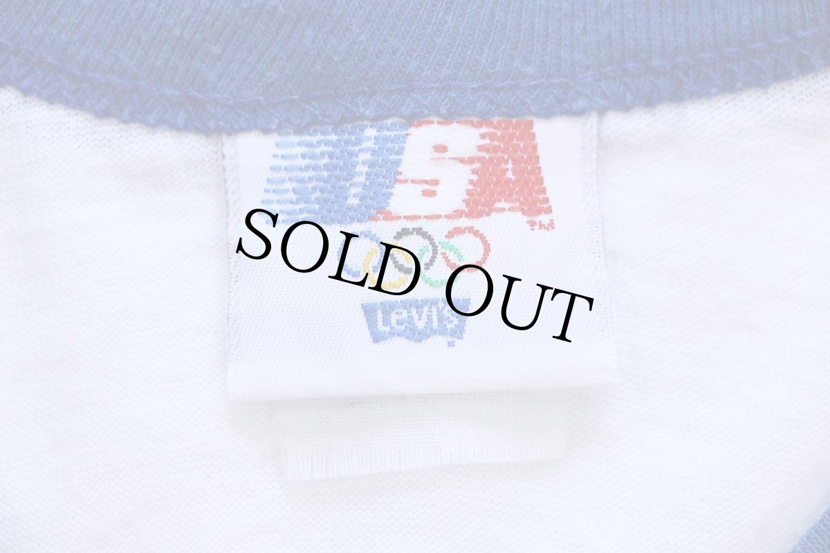 画像4: 80s Levi'sリーバイス PEPPERDINE UNIVERSITY 1984 Olympic Water Polo オリンピック リンガーTシャツ 白×青 (4)