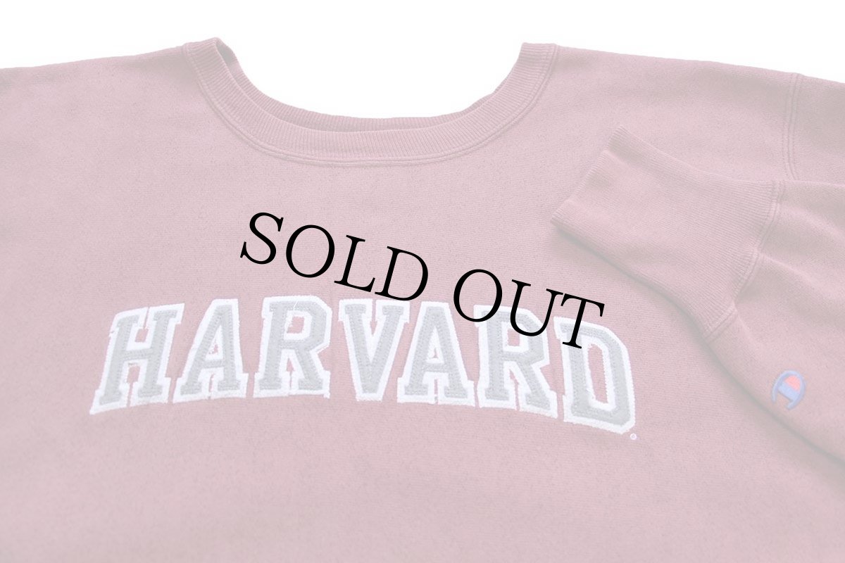 画像3: 00s Championチャンピオン HARVARD アップリケ リバースウィーブ スウェット バーガンディ フェード L (3)