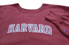 画像3: 00s Championチャンピオン HARVARD アップリケ リバースウィーブ スウェット バーガンディ フェード L (3)