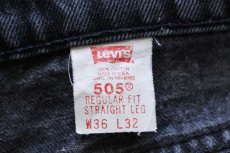 画像6: 90s USA製 Levi'sリーバイス 505 ブラック デニムパンツ W36 L32 (6)
