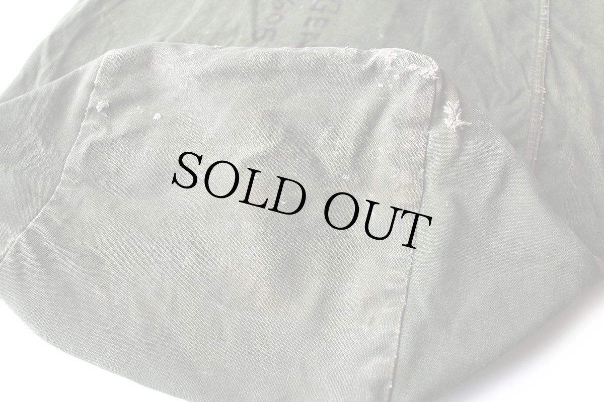 画像10: 70s 米軍 US ステンシル ポケット付き コットン キャンバス ダッフルバッグ オリーブドラブ (10)