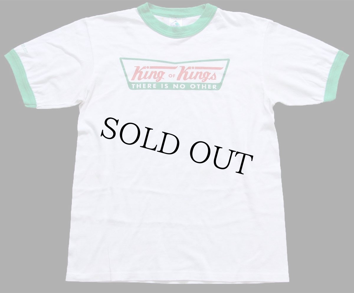 画像2: 90s USA製 King OF Kings Isaiah 両面プリント リンガーTシャツ 白×緑 M (2)