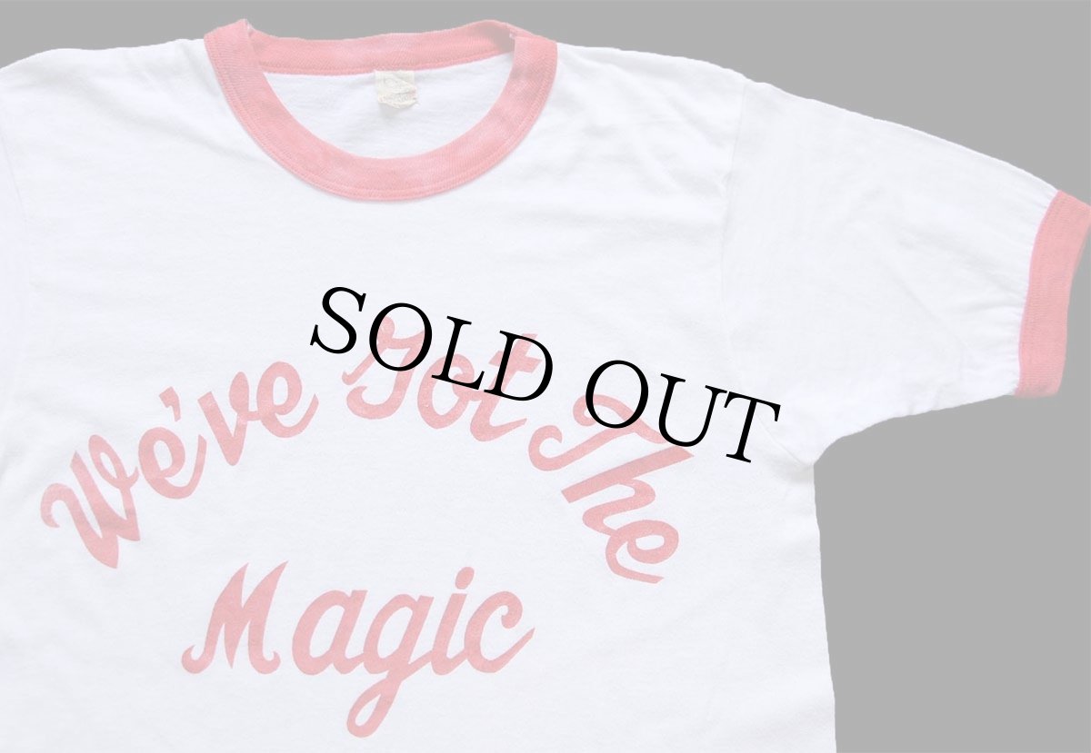 画像1: 80s USA製 We've Got The Magic リンガーTシャツ 白×赤 (1)