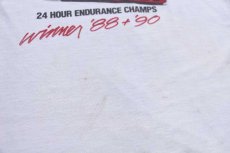 画像5: 90s USA製 Castrol JAGUAR Le mans 91 チェッカーフラッグ リンガーTシャツ 白×赤 XL (5)