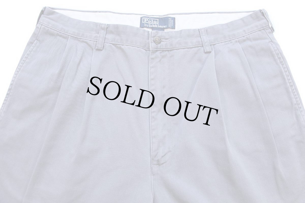 画像4: 90s メキシコ製 ポロ ラルフローレン HAMMOND PANT ツータック コットン チノパン グレー W36 L32★328 (4)
