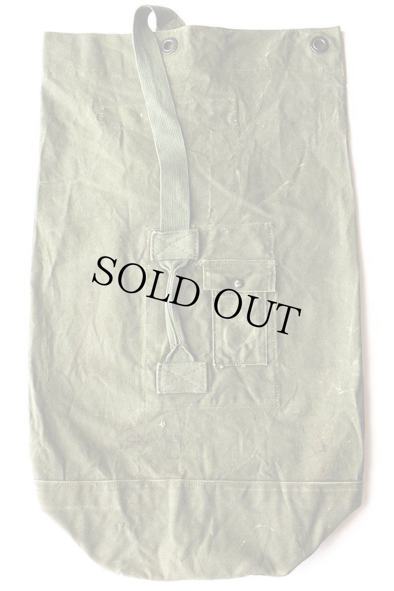 画像2: 70s 米軍 US ステンシル ポケット付き コットン キャンバス ダッフルバッグ オリーブドラブ (2)