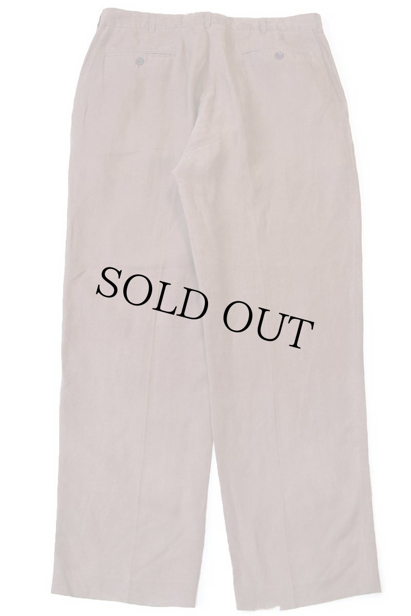 画像3: 00s ポロ ラルフローレン スラックス リネン×シルクパンツ 茶 W34 L30 (3)