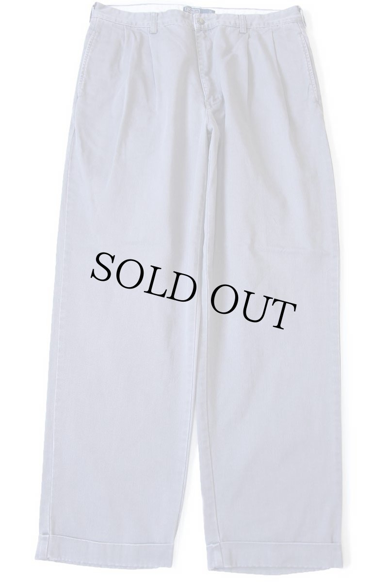 画像2: 90s メキシコ製 ポロ ラルフローレン HAMMOND PANT ツータック コットン チノパン グレー W36 L32★328 (2)