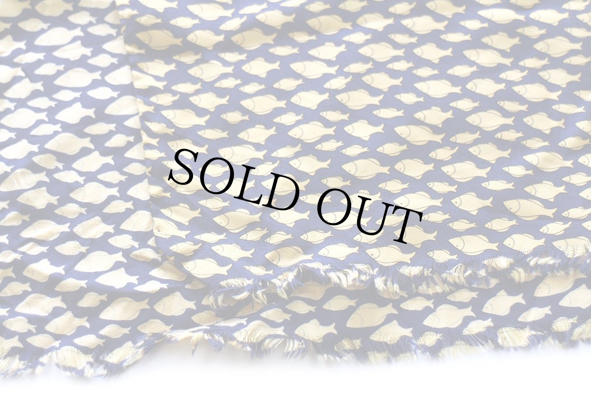 画像5: イタリア製 フィッシュ 総柄 アート シルク スカーフ (5)