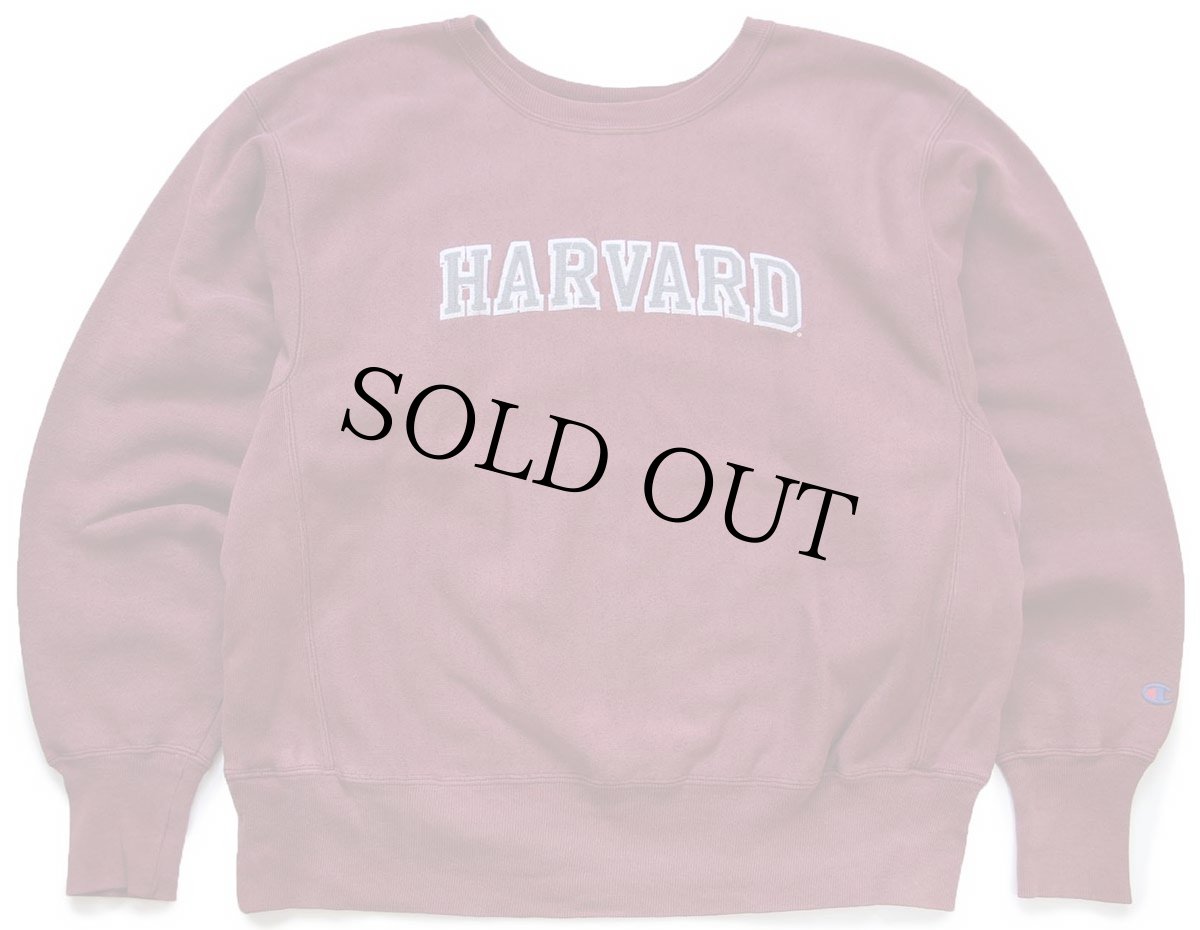 画像1: 00s Championチャンピオン HARVARD アップリケ リバースウィーブ スウェット バーガンディ フェード L (1)