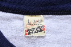 画像5: 80s USA製 ROYAL CARIBBEAN 92 CRUISIN 両面プリント リンガーTシャツ 白×紺 L (5)