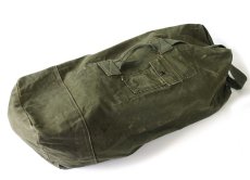 画像1: 70s 米軍 US ステンシル ポケット付き コットン キャンバス ダッフルバッグ オリーブドラブ (1)