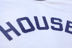 画像4: 80s HOUSE 95 ナンバリング 両面 染み込みプリント リンガーTシャツ 白×紺 (4)