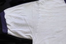 画像6: USA製 U.S.NAVAL ACADEMY ロゴ コットン リンガーTシャツ 白×ナス紺 (6)