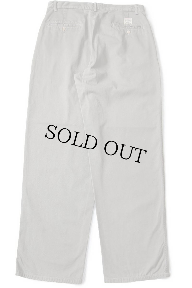 画像3: 90s USA製 ポロ ラルフローレン ツータック コットン チノパン グレー W33 L31 (3)